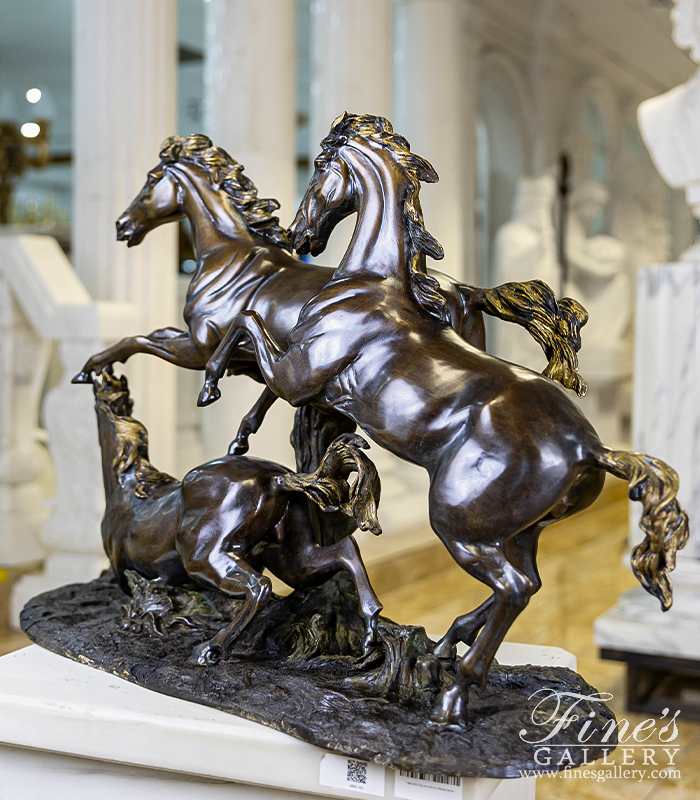 Bronze Statues  - Three Bronze Horses Sculpture - BS-1522